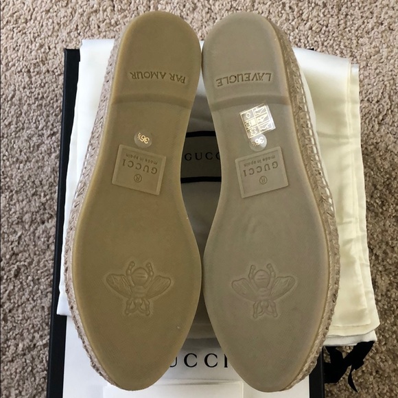 100% Authentic Gucci Espadrille White Size 36.5 - Picture 6 of 7